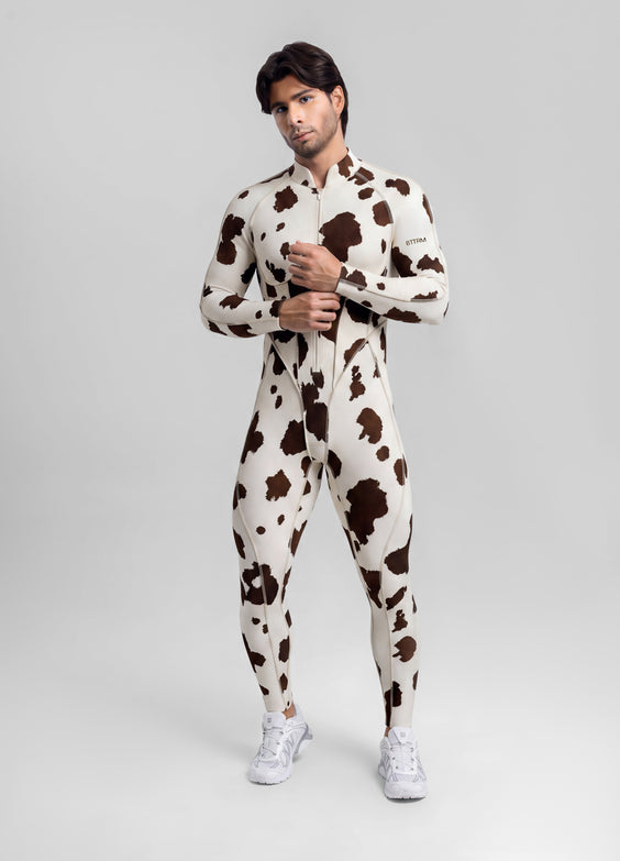 Mocha Cow Closed-Back Herosuit