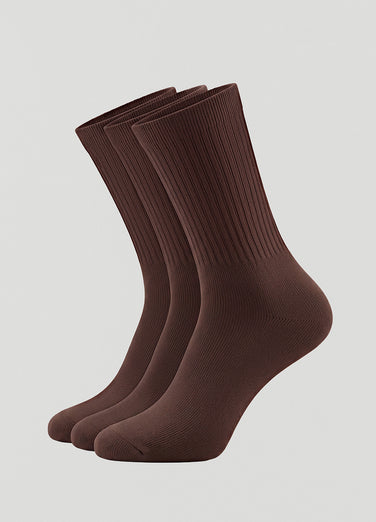 Unisex Ribbed Crew Socks 3-Pack