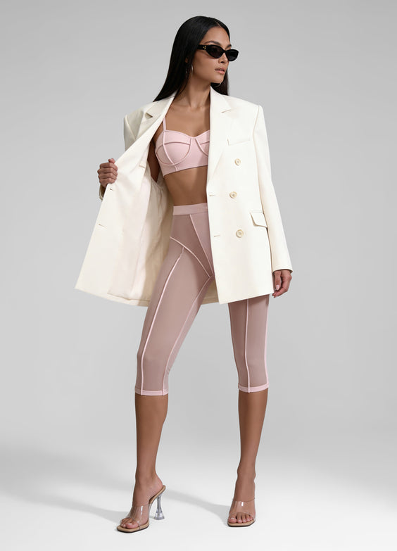 Semi-Sheer High-Rise Capri Leggings