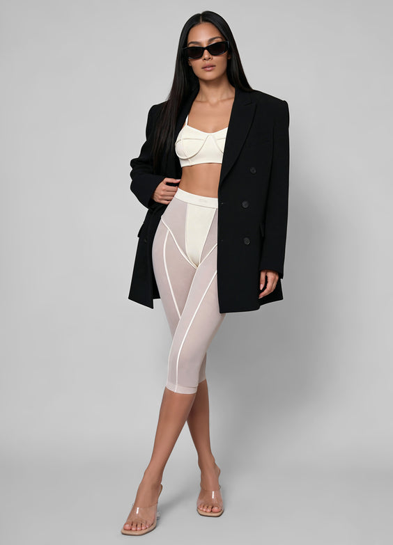 Semi-Sheer High-Rise Capri Leggings