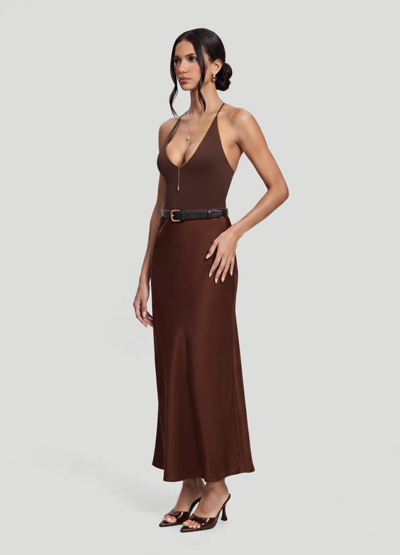 Satin Midi Skirt