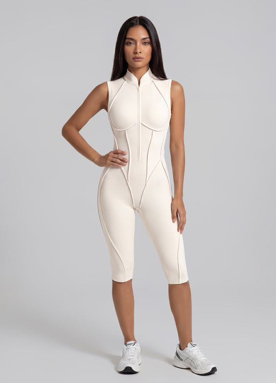 Closed-Back Sleeveless Capri Catsuit