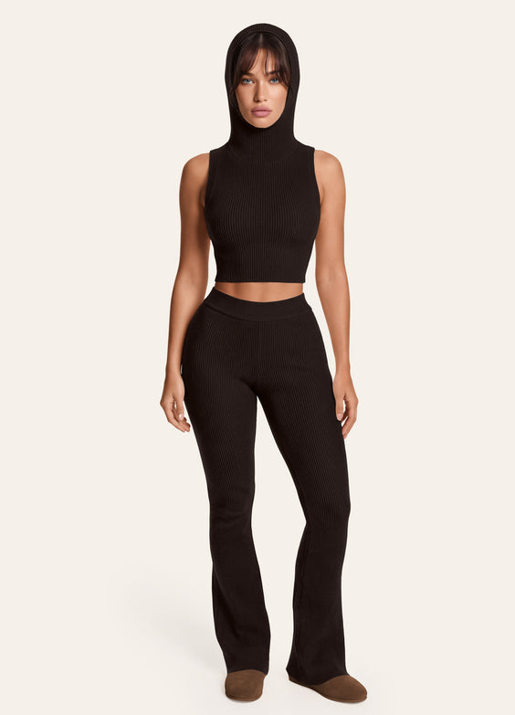 Ribbed Knit Hoodie