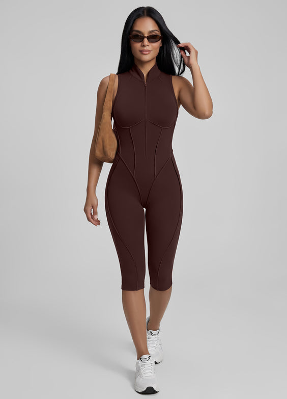 Closed-Back Sleeveless Capri Catsuit