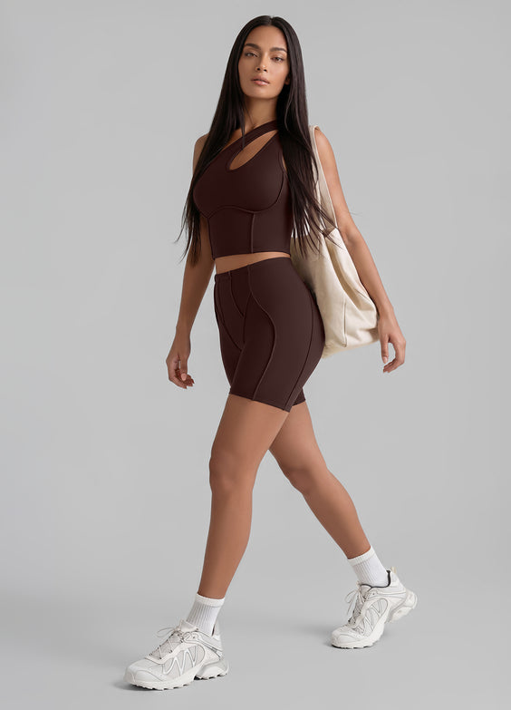 One-Shoulder Cutout Crop Top