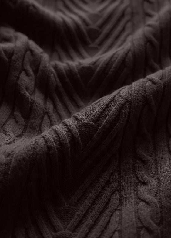 Oversize-Pullover mit Zopfmuster im Fischerstil