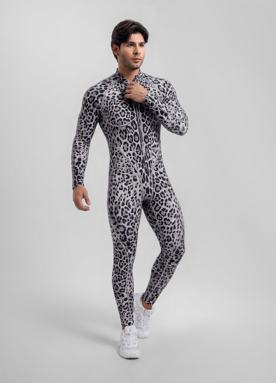 Snow Leopard Closed-Back Herosuit