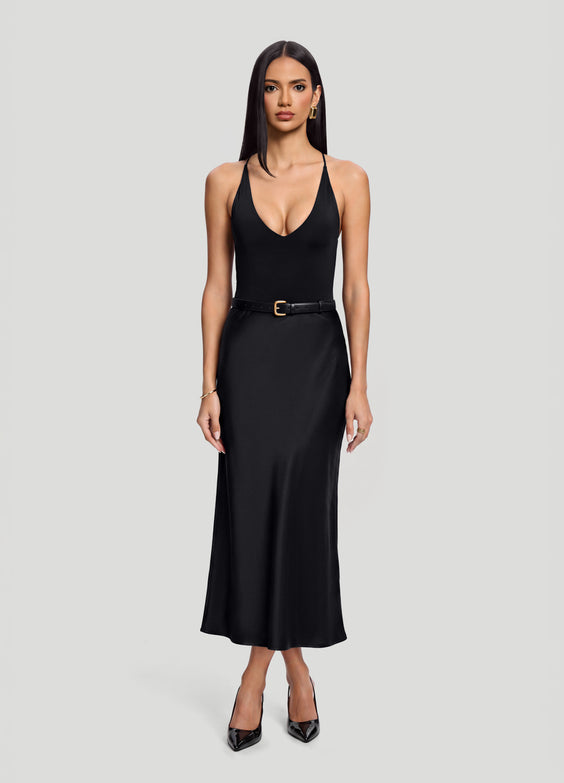 Satin Midi Skirt