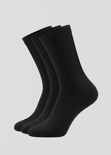 Unisex Ribbed Crew Socks 3-Pack