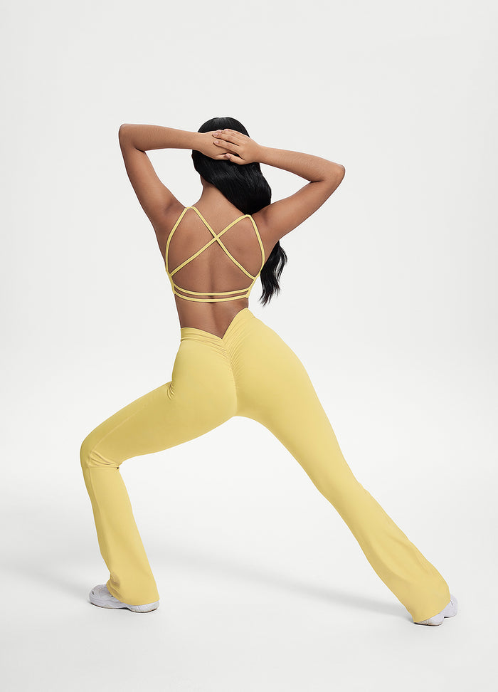 Scrunch Back Flared Leggings