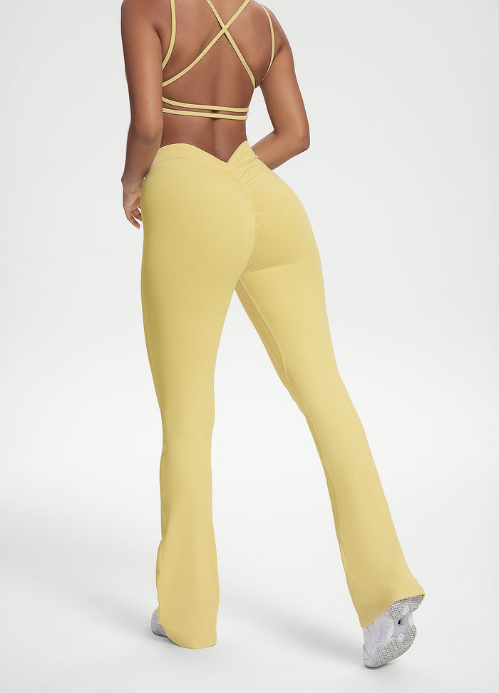 Scrunch Back Flared Leggings