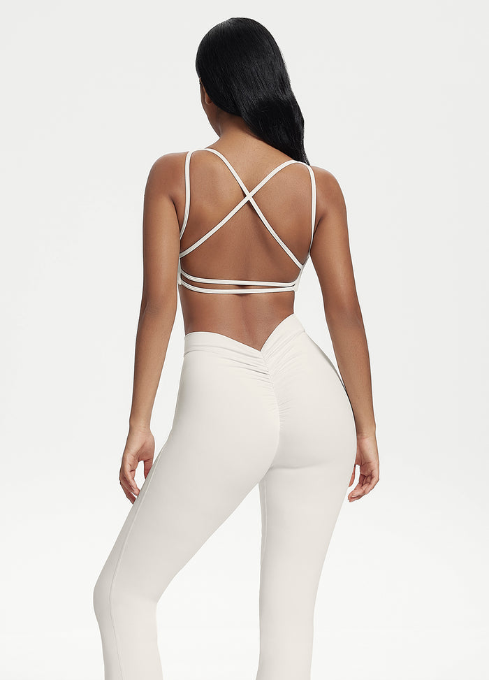Scrunch Back Flared Leggings