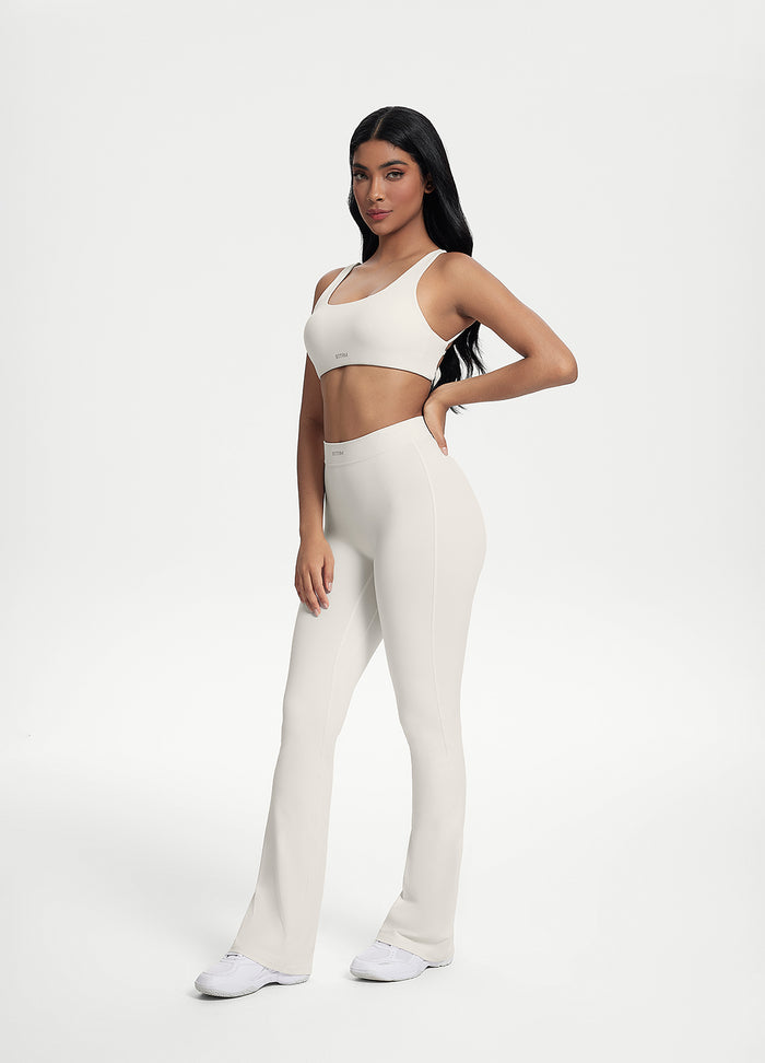 Scrunch Back Flared Leggings