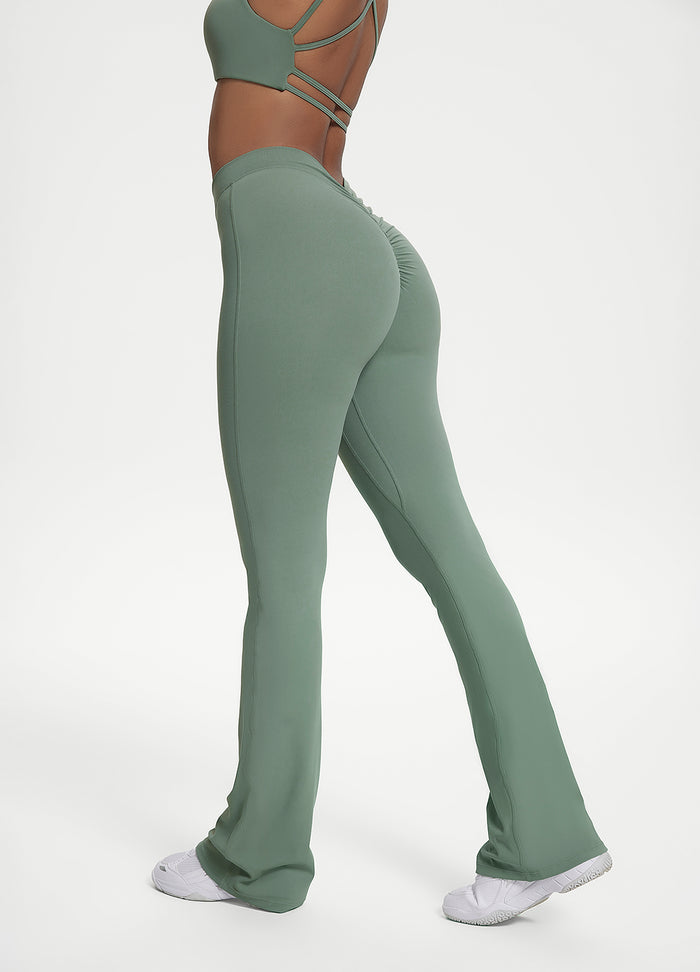 Scrunch Back Flared Leggings