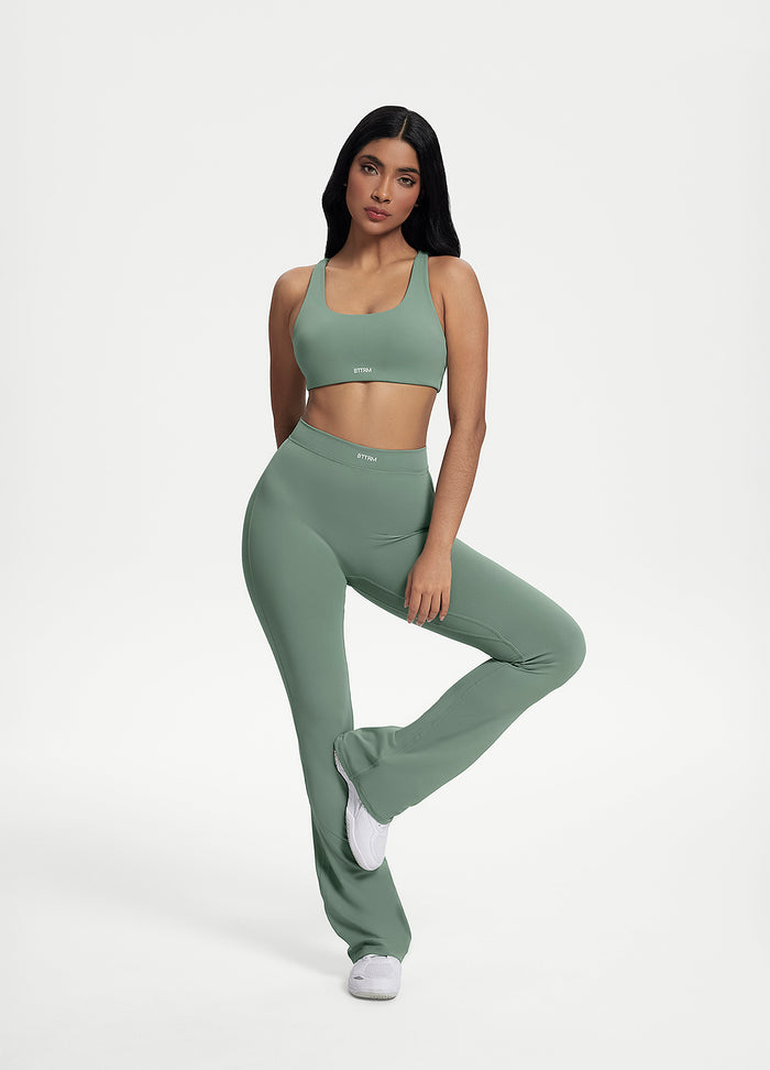 Scrunch Back Flared Leggings