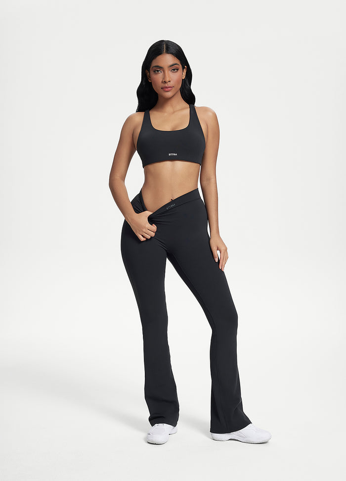 Scrunch Back Flared Leggings