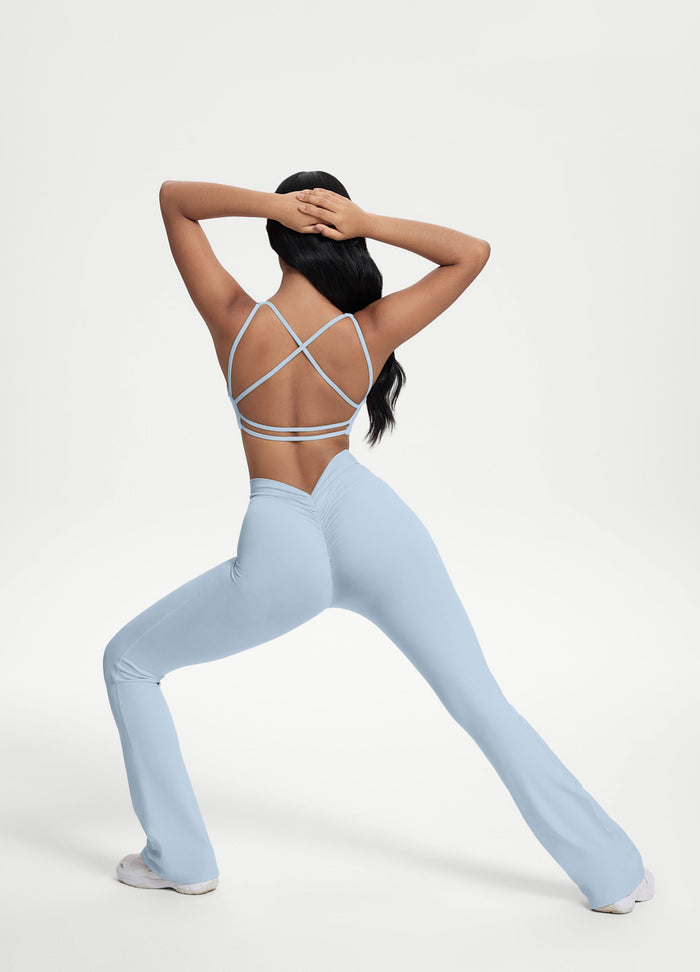 Scrunch Back Flared Leggings