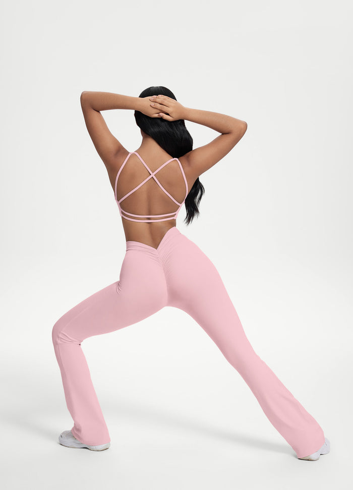 Scrunch Back Flared Leggings
