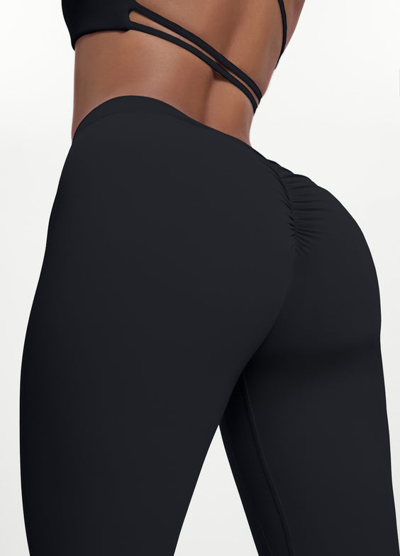 Scrunch Back Flared Leggings