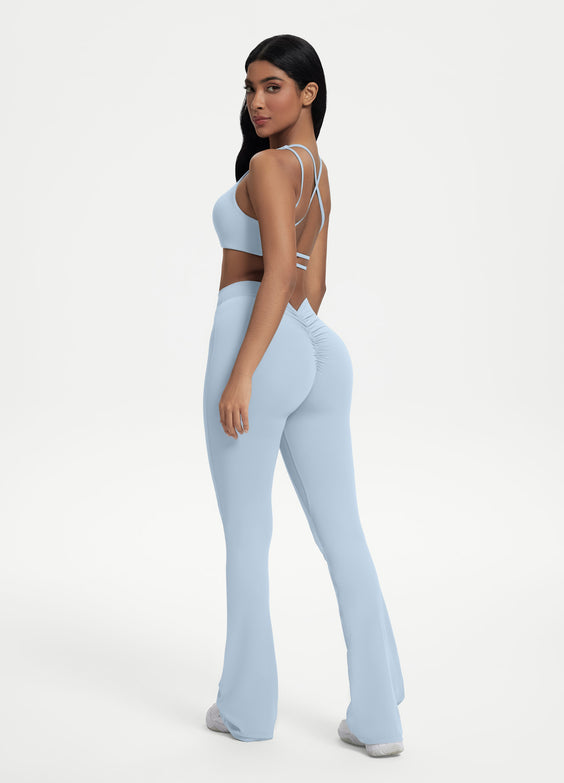 Scrunch Back Flared Leggings