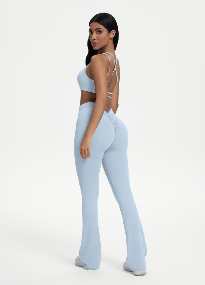 Scrunch Back Flared Leggings