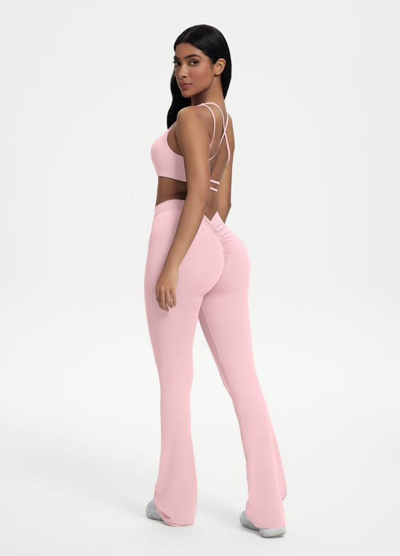 Scrunch Back Flared Leggings