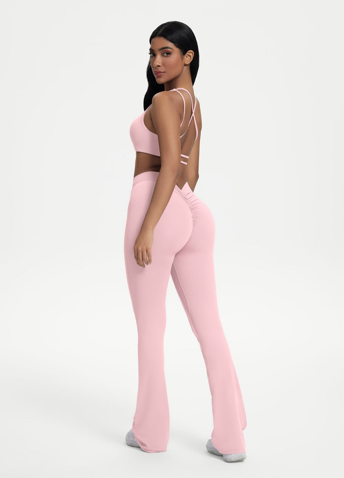 Scrunch Back Flared Leggings