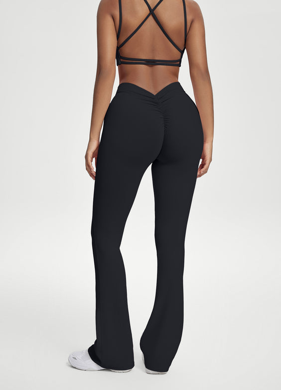 Scrunch Back Flared Leggings