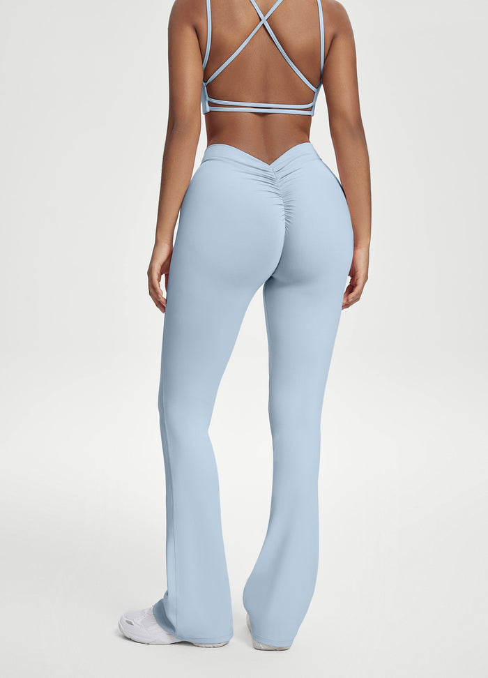 Scrunch Back Flared Leggings