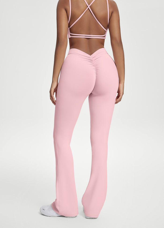 Scrunch Back Flared Leggings