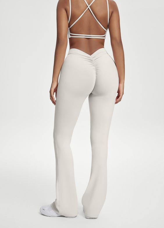 Scrunch Back Flared Leggings