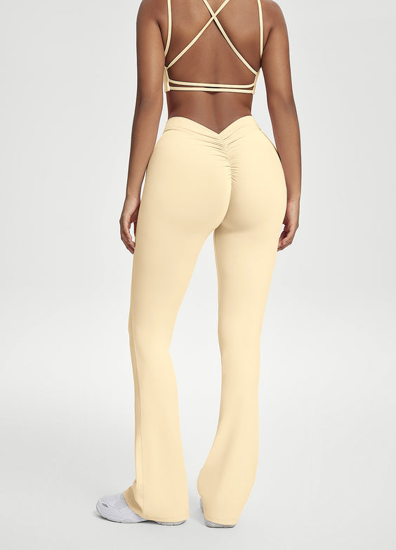 Scrunch Back Flared Leggings