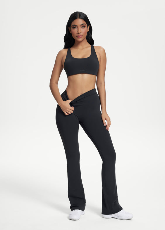 Scrunch Back Flared Leggings