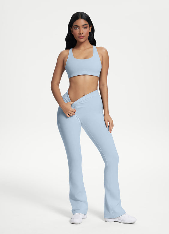 Scrunch Back Flared Leggings