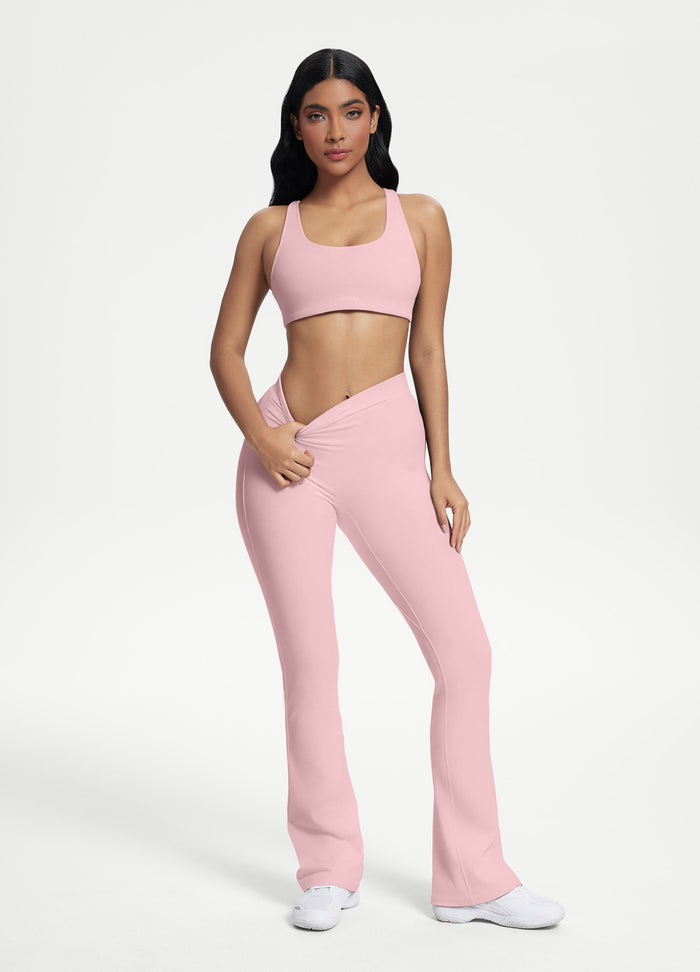 Scrunch Back Flared Leggings