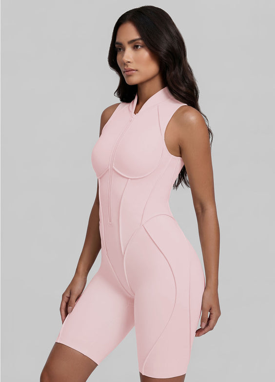 Closed-Back Sleeveless Shorts Catsuit