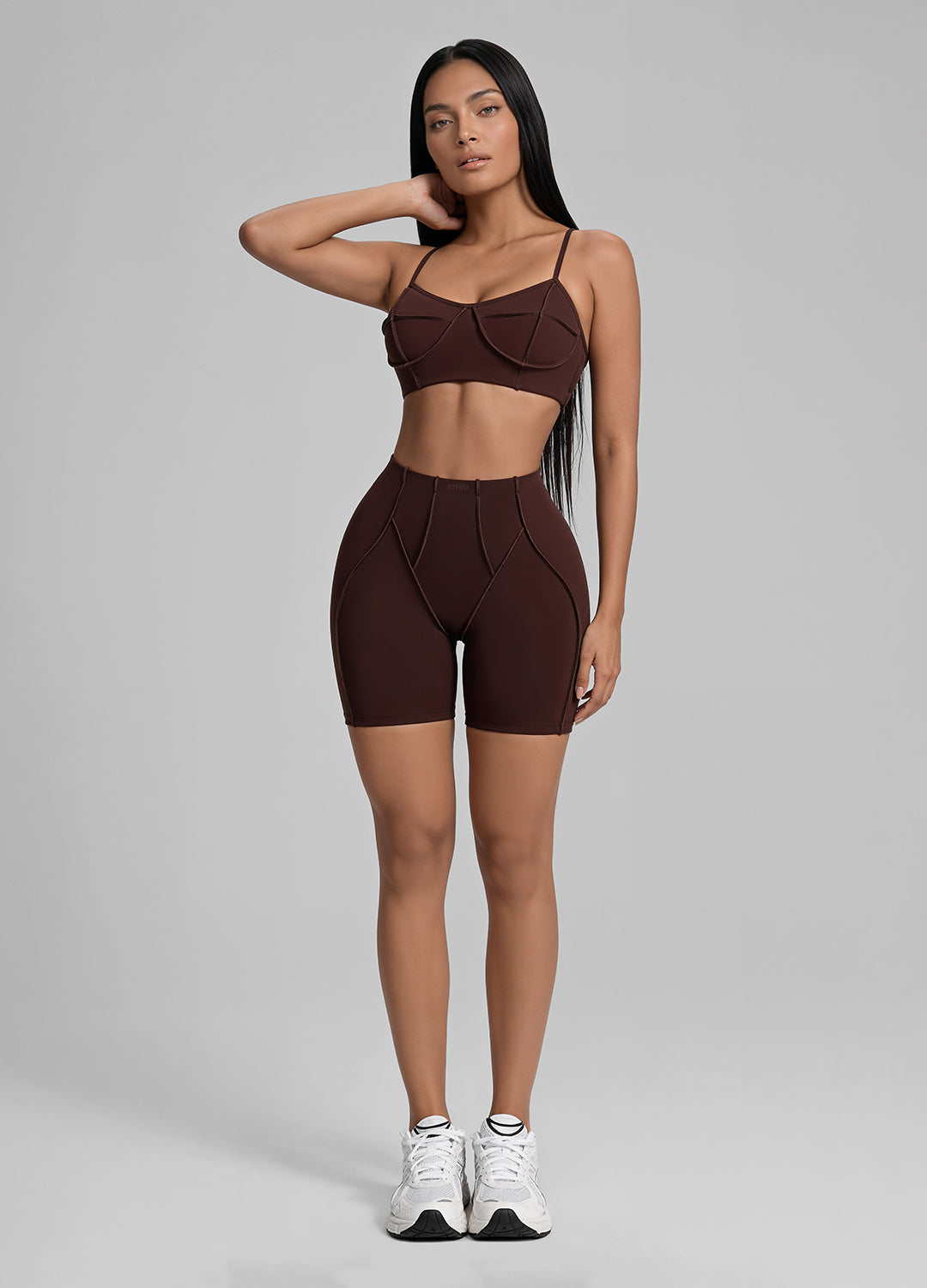 Contour Stitch Micro Shorts (Color: Chocolate) | BetterMe Store