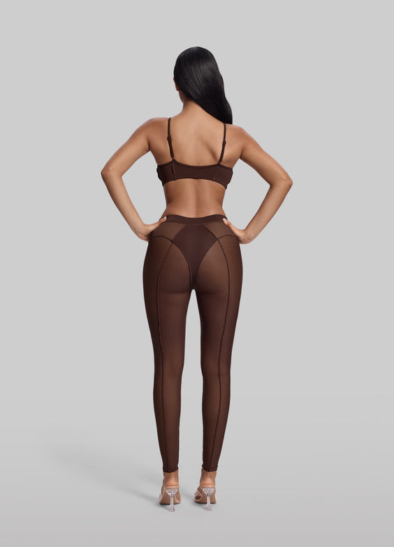 Legging semi-transparent taille haute
