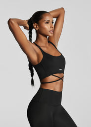 Jet Black Strappy Front Top