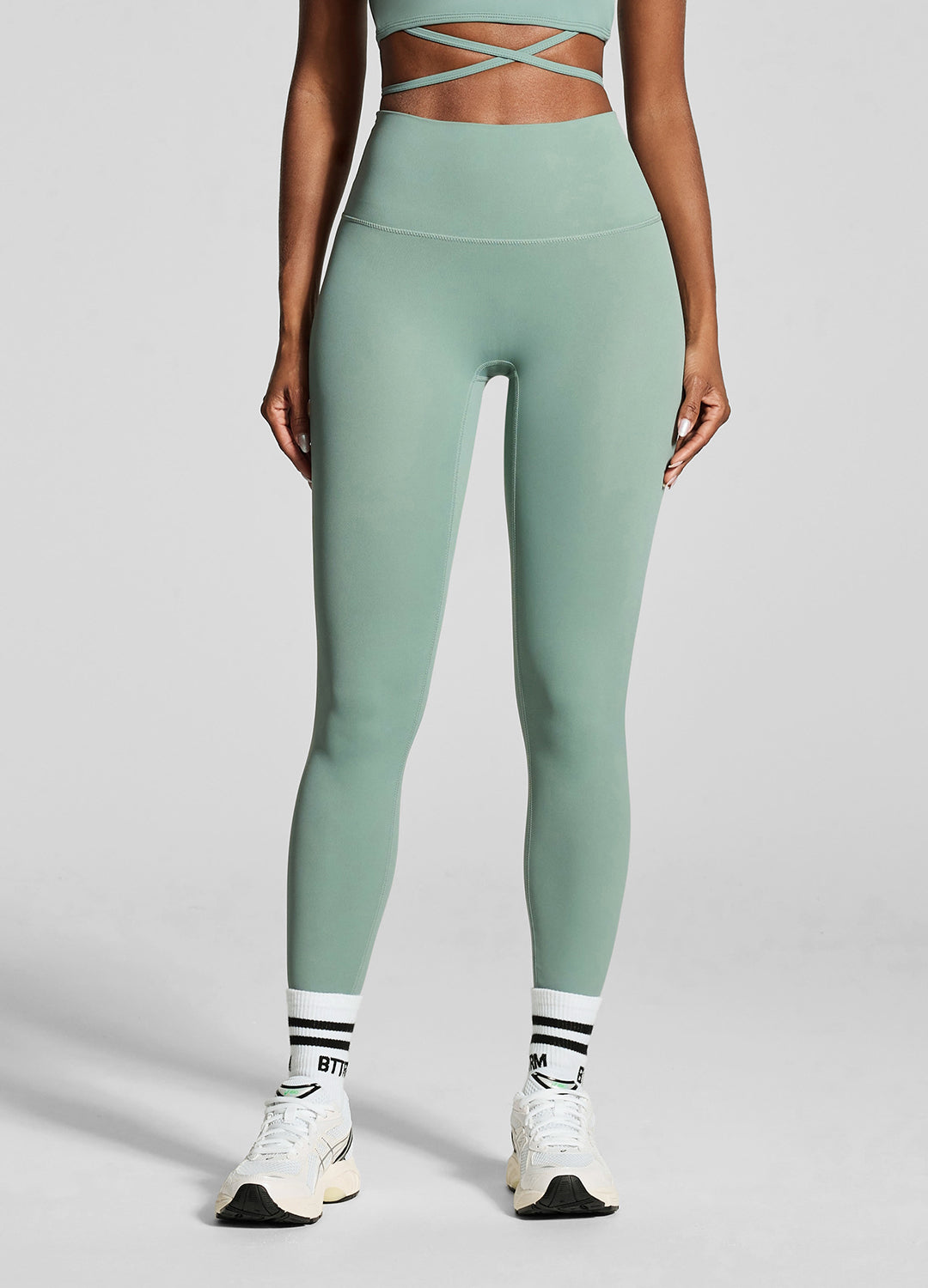 High-Waisted ⅞ Leggings (Color: Fresh Green) | BetterMe Store