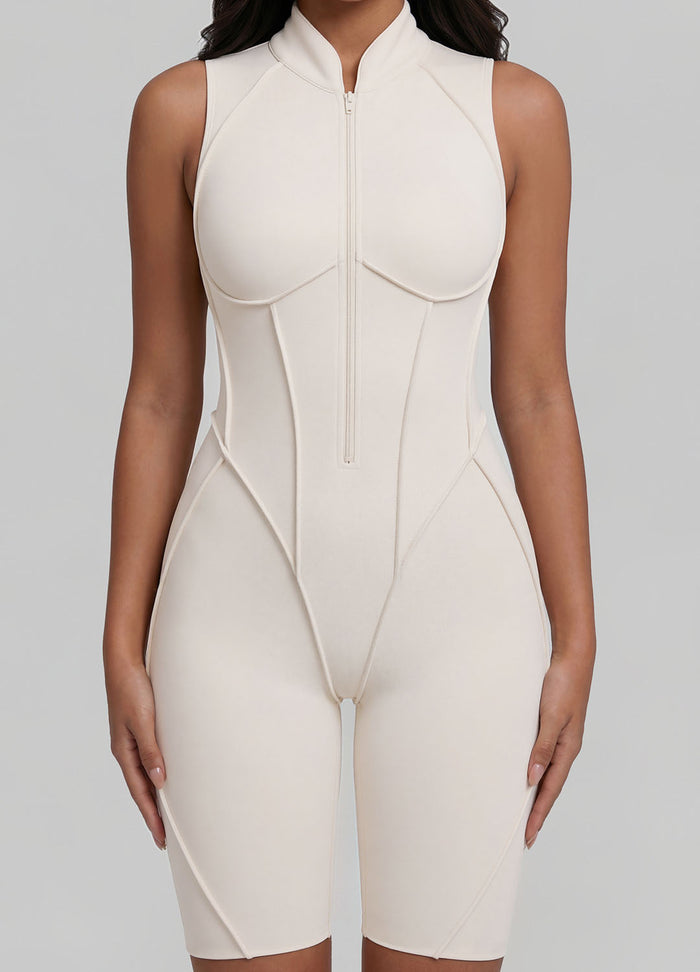 Closed-Back Sleeveless Shorts Catsuit