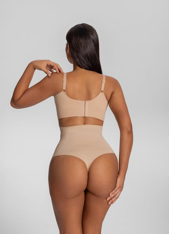 Seamless High-Waisted Tummy-Control Shaping Thong