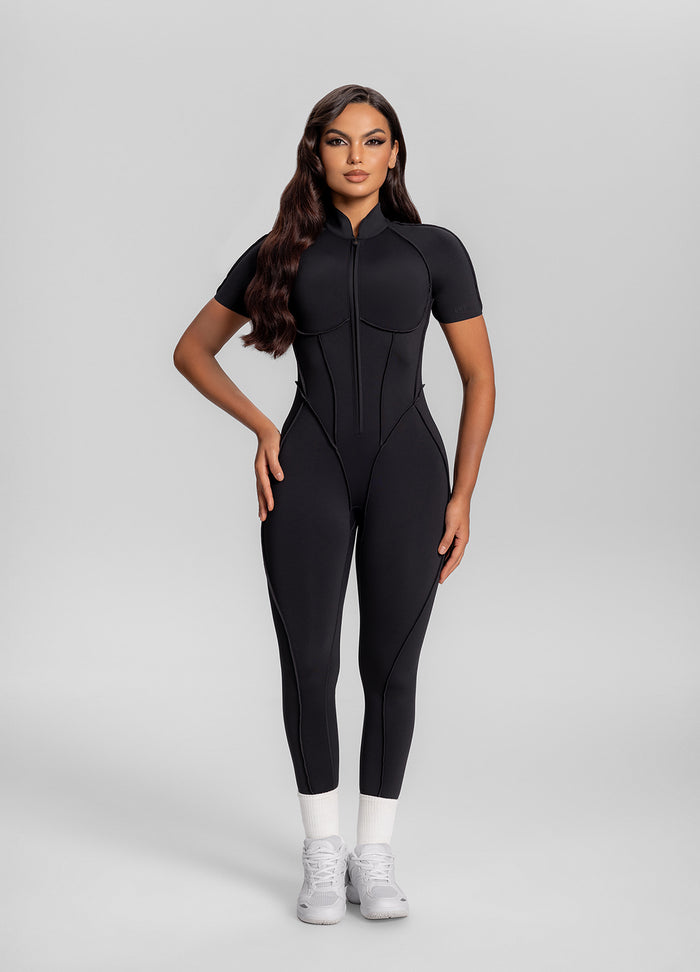 Short Sleeve Closed-Back Catsuit