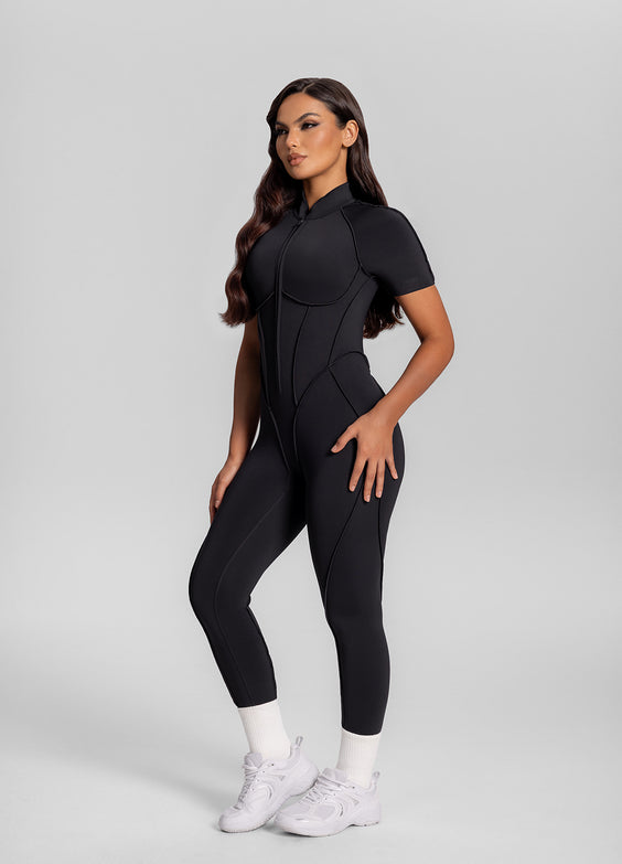 Catsuit a Schiena Chiusa e Maniche Corte