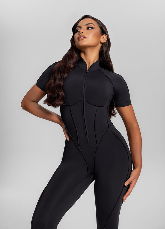 Catsuit a Schiena Chiusa e Maniche Corte