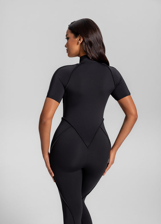 Catsuit a Schiena Chiusa e Maniche Corte