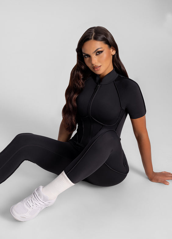 Catsuit a Schiena Chiusa e Maniche Corte