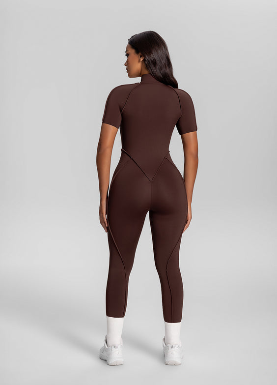 بدلة Catsuit مغلقة الظهر 