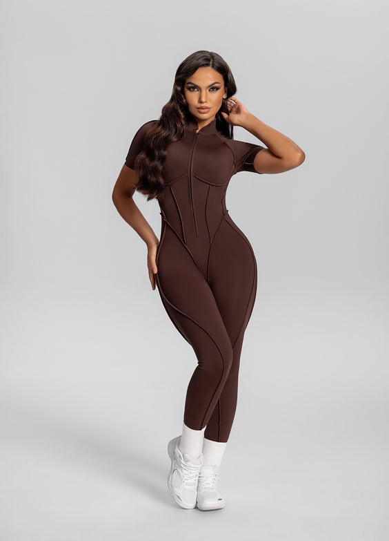 بدلة Catsuit مغلقة الظهر 