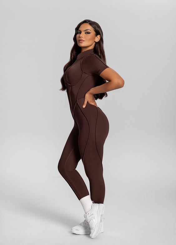 بدلة Catsuit مغلقة الظهر 
